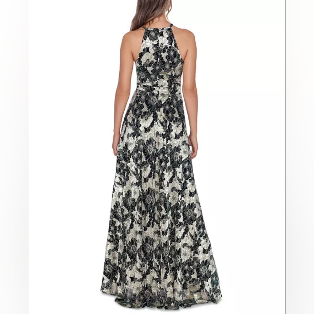 Beautiful Betsy & Adam Dress Refined florals and metallic shine Women's Size 10 - Picture 2 of 9